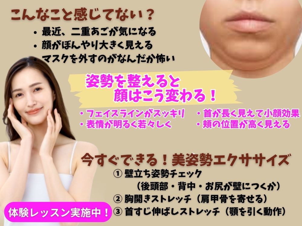 姿勢を整えると 顔はこう変わる!